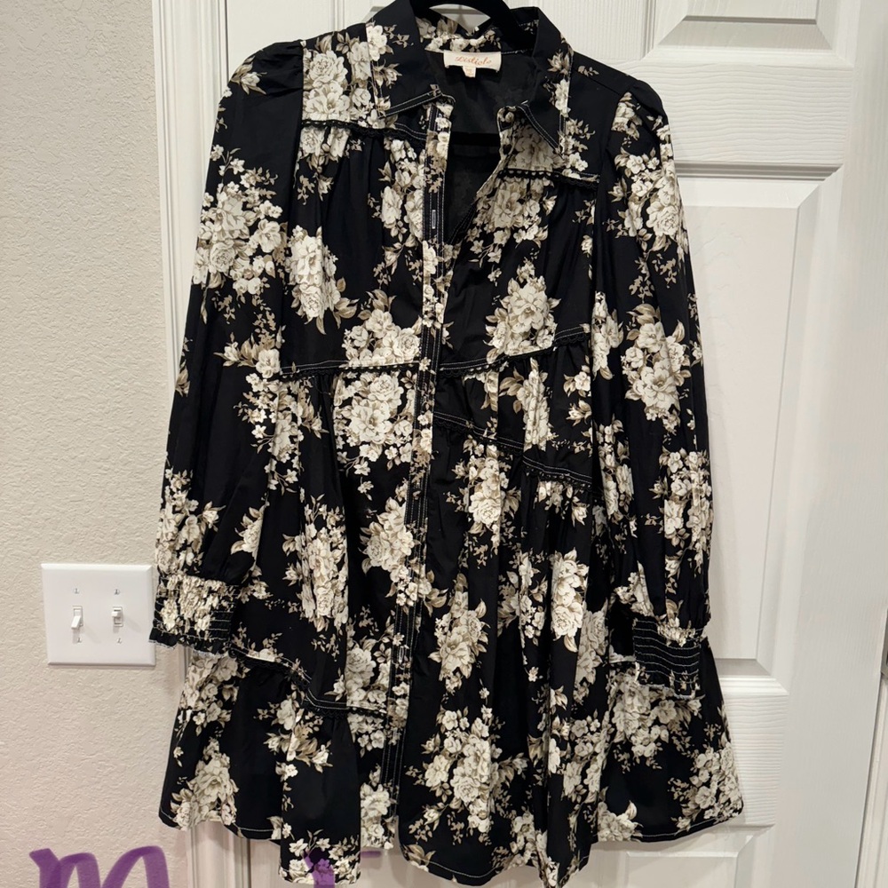 Floral Black and White Jacket